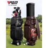 Túi đựng gậy golf PGM QB044, túi đựng gậy có bánh xe kéo tiện lợi chất liệu da bò thật cao cấp chống sốc - HC GOLF